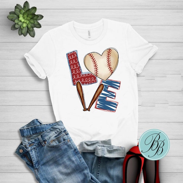 Love Baseball, Mom shirt, Baseball Bat Glove, Love, Adorable Baseball shirt, Summer Baseball shirt, Mom shirt, Summer, Love of the Game