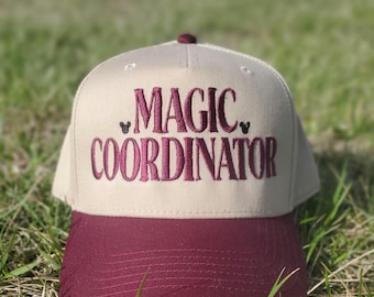 Magic Coordinator, Custom Embroidered Hat, Florida Vacation Hat, Mom Dad Hat