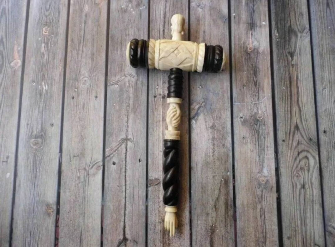 Masonic Freemason Hammer Gavel From Antler and Wood Carved Etsy