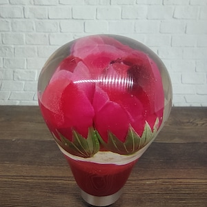 Underwater Red Rose Bud Flower Gear Shift Knob Acrylic Resin_a246