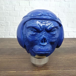 Gorilla Monkey Ape Helmet Head Gear Shift Knob from Billiard Ball Number 2 Hand Carved (Thread 12x1,25)