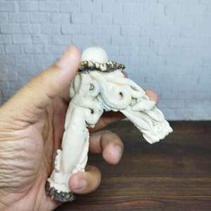 Cthulhu Octopus Kraken & Whale Fish Handle Walking Stick Cane from Deer Antler Carved