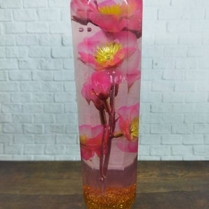 Underwater Pink Red Cherry Blossom Flower Gear Shift Shifter Knob Acrylic Resin_c12