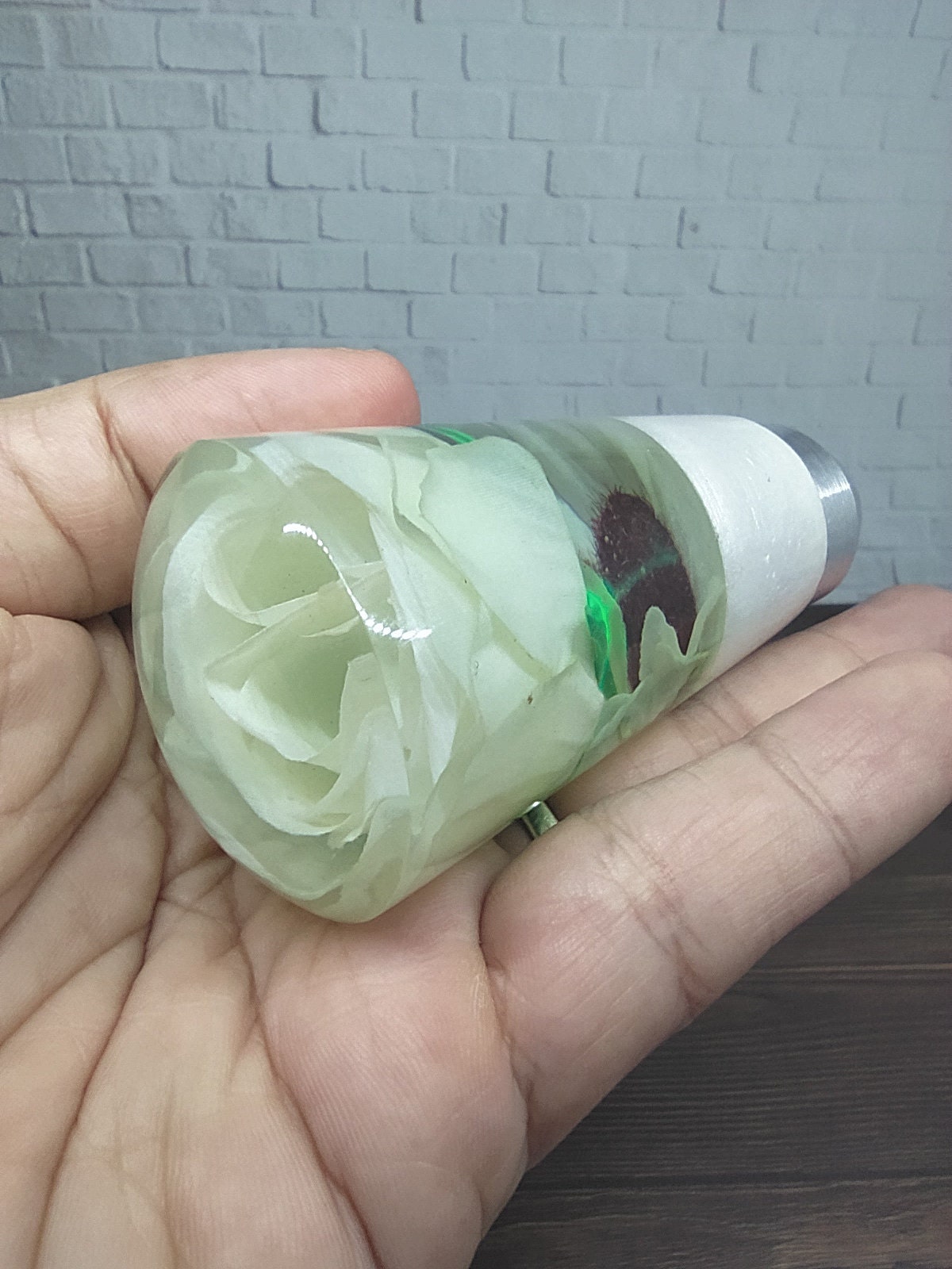 Underwater White Rose Flower Gear Shift Shifter Knob from Etsy