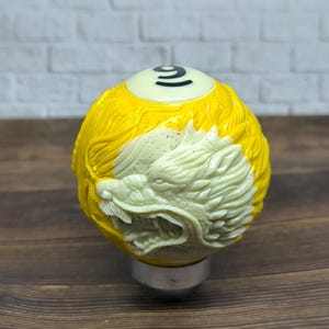 Dragon Gear Shift Shifter Knob Handle Transmission from Billiard Ball Number 9 Hand Carved (Thread 12x1,25)