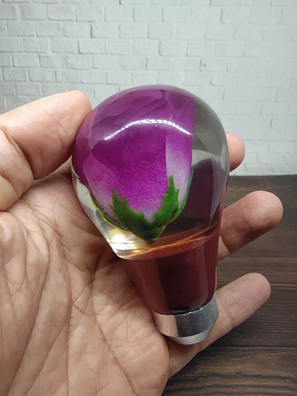Underwater Purple Rose Flower Gear Shift Knob Acrylic Etsy