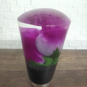 Underwater Purple Rose Flower Gear Shift Shifter Knob Acrylic Resin_a168 (Thread 12x1,25)