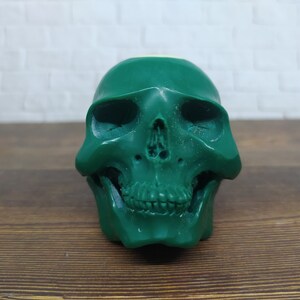 Skull Skeleton Head Statue from Billiard Ball Number 6 Hand  Carved