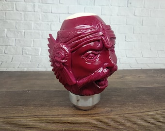 Viking Thor Ragnar Head Gear Shift Shifter Knob Handle Trasmissione da Billiard Ball Numero 7 Intagliato a mano