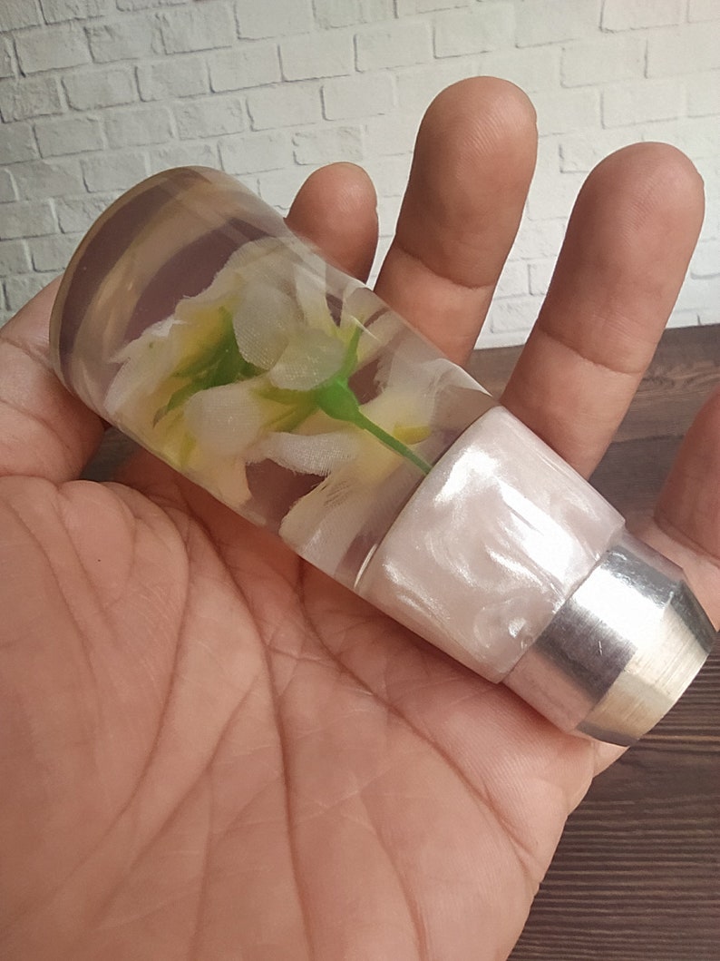 Underwater White Flower Gear Shift Shifter Knob From Acrilyc Etsy