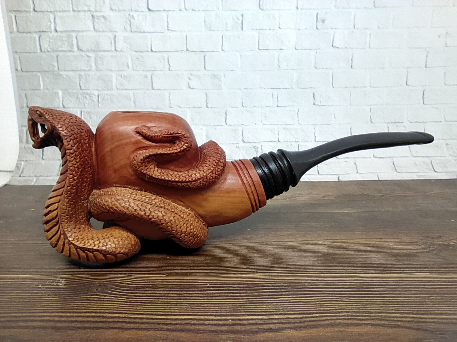 Cobra Viper Snake Tobacco Pipe From Sapodilla Wood Carved Etsy