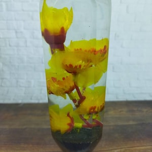 Underwater Yellow Cherry Blossom Flower Gear Shift Knob Acrylic Resin_a321