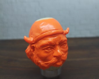 Ragnar Viking Head Pomello del cambio Maniglia di trasmissione da biliardo Numero 5 intagliato a mano (Filetto 12x1,25, Adattatore disponibile)