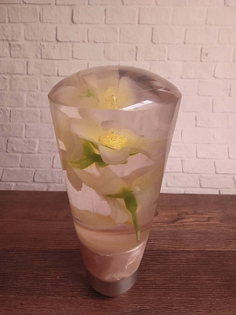 Underwater White Flower Gear Shift Shifter Knob From Acrilyc Etsy