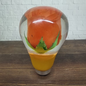 Underwater Orange Rose Flower Gear Shift Knob Acrylic Resin_a252