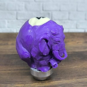 Mammoth Elephant Gear Shift Shifter Knob Handle Transmission from Billiard Ball Number 4 Hand Carved (Thread 12x1,25)