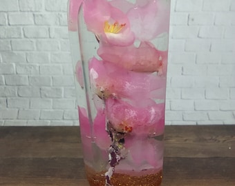 Underwater Red Pink Cherry Blossom  Flower Gear Shift Knob Acrylic Resin_a292