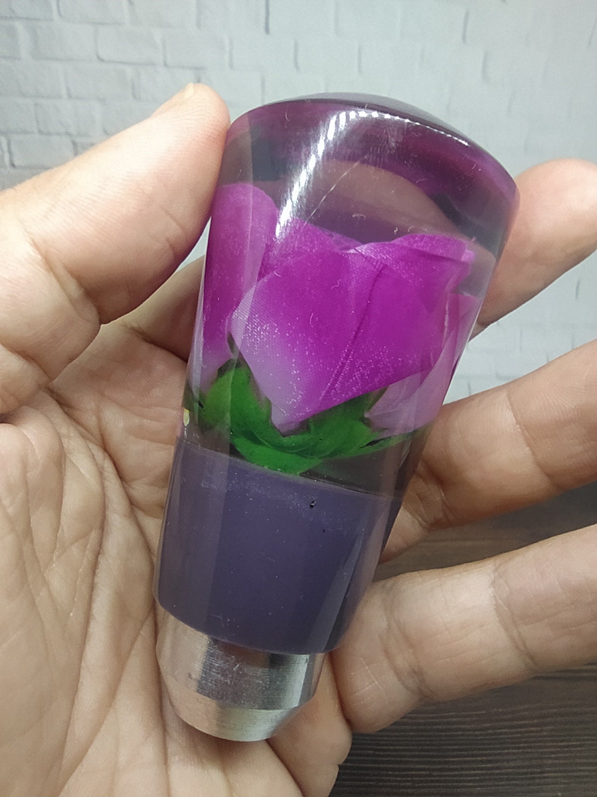 Underwater Purple Rose Flower Gear Shift Knob Acrylic Etsy