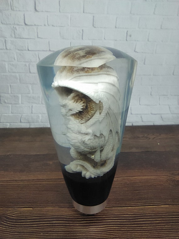 Underwater Dragon Sculpture Gear Shifter Knob Deer Antler Etsy