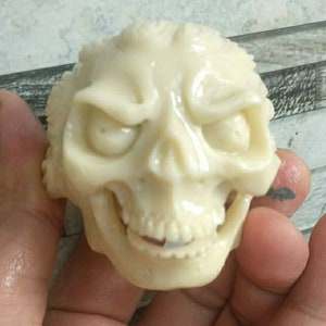 Madballs Devil Demon Monster Head Statue from Billiard Ball Hand Carved