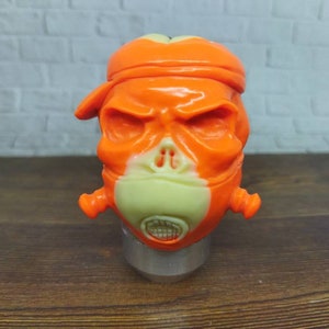 Skull Skeleton Head Masker Anthrax Gear Shift Shifter Knob from Billiard Ball Number 13 Hand Carved