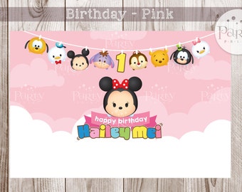 Print-It-Yourself (Digital Copy) Tsum Tsum Inspired Backdrop Banner**No physical item will be shipped