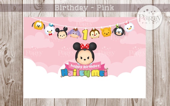 Print-It-Yourself (Digital Copy) Tsum Tsum Inspired Backdrop Banner**No physical item will be shipped Il_570xn