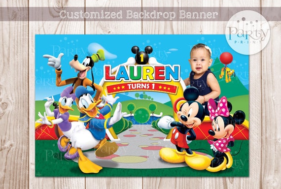 Print-It-Yourself (Digital Copy) Mickey Mouse Clubhouse Inspired Backdrop Banner with Photo**No physical item will be shipped Il_570xn