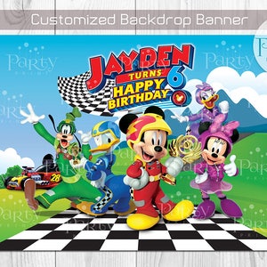Print-It-Yourself (Digital Copy) Mickey and the Roadster Racers (Inspired) Backdrop Banner**No physical item will be shipped
