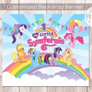Print-It-Yourself (Digital Copy) My Little Pony Inspired Backdrop Banner with MLP Name Logo **No Physical item will be shipped