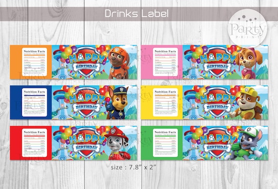 Print-It-Yourself (Digital Copy) PAW Patrol Inspired - Drinks Label **No physical item will be shipped Il_570xn