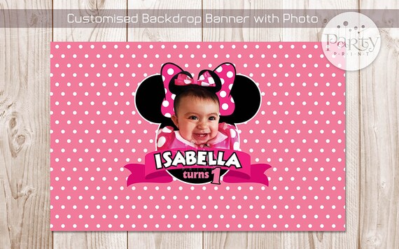 Print-It-Yourself (Digital Copy) Minnie Mouse Bowtique Backdrop Banner with Photo**No physical item will be shipped Il_570xn