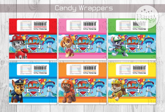 Print-It-Yourself (Digital Copy) PAW Patrol Inspired - Chocolate Wrappers - Hershey 1.55 oz **No physical item will be shipped Il_570xn