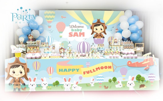 Print-It-Yourself (Digital Copy) Hot Air Balloon Backdrop Banner**No physical item will be shipped Il_570xn