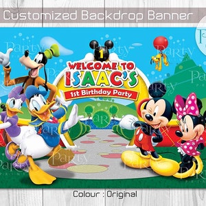 Print-It-Yourself (Digital Copy) Mickey Mouse Clubhouse Inspired Backdrop Banner **No physical item will be shipped