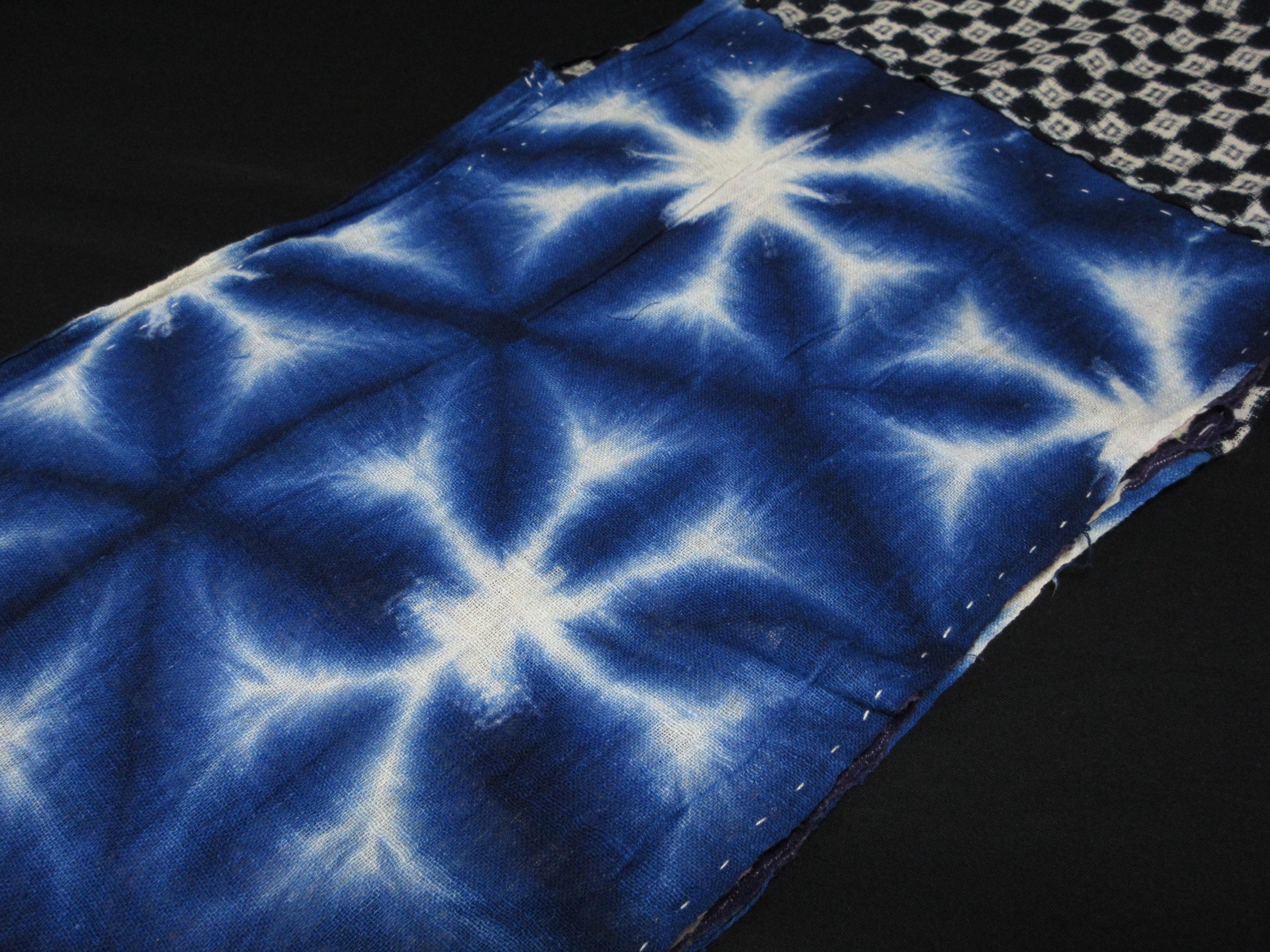 Vintage Japanese Tie-dye Fabric / Sekka-shibori / Aizome / Boro