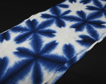 Vintage Japanese tie-dye fabric  / Sekka-shibori / Aizome / No.2509122