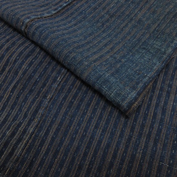 Vintage Japanese Indigo Fabric / Aizome / Shima / Stripe Etsy