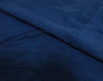 Vintage Japanese Indigo Linen Fabric / Aizome / Asa / Shima