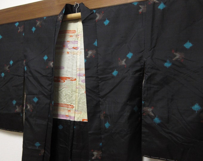 Meisen Haori / Vintage Japanese Silk Kimono Jacket / Naga-haori / Long ...