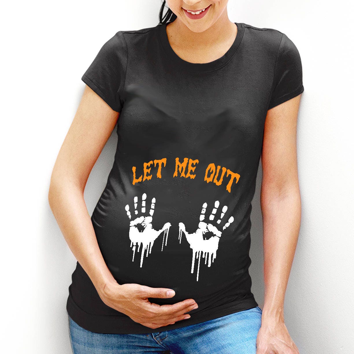 Let Me Out Maternity T-shirt Halloween Skeleton Shirt Top Tee | Etsy
