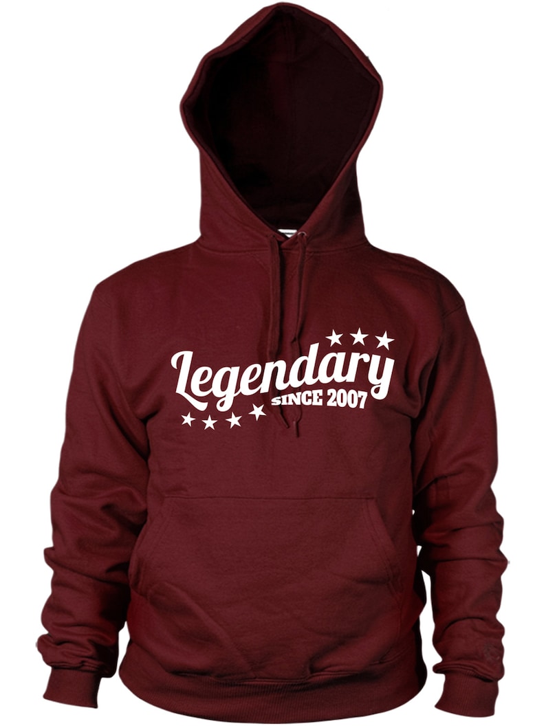 Legendary Since 2007 Hoodie Funny Birthday Present Gift legend Mens kids Hoody