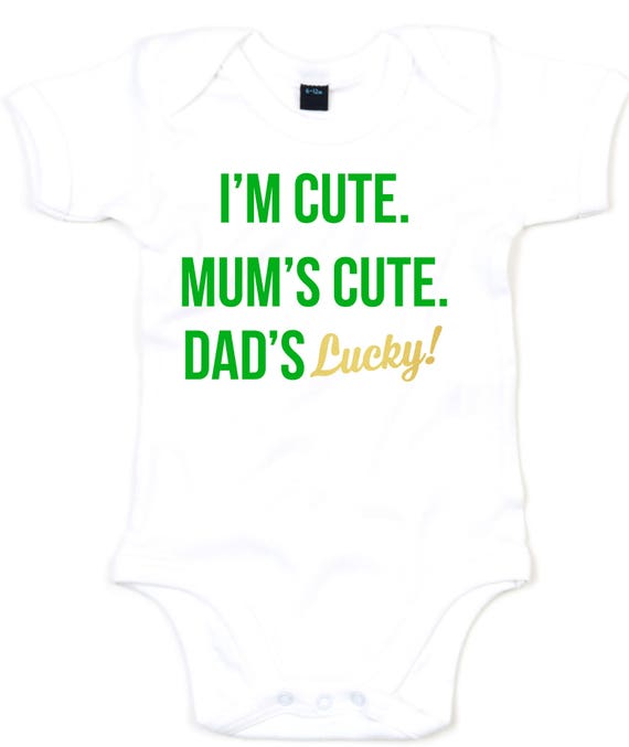 Part Irish All Trouble Baby Grow St Patrick Day Ireland Baby Outfit Clothes L194