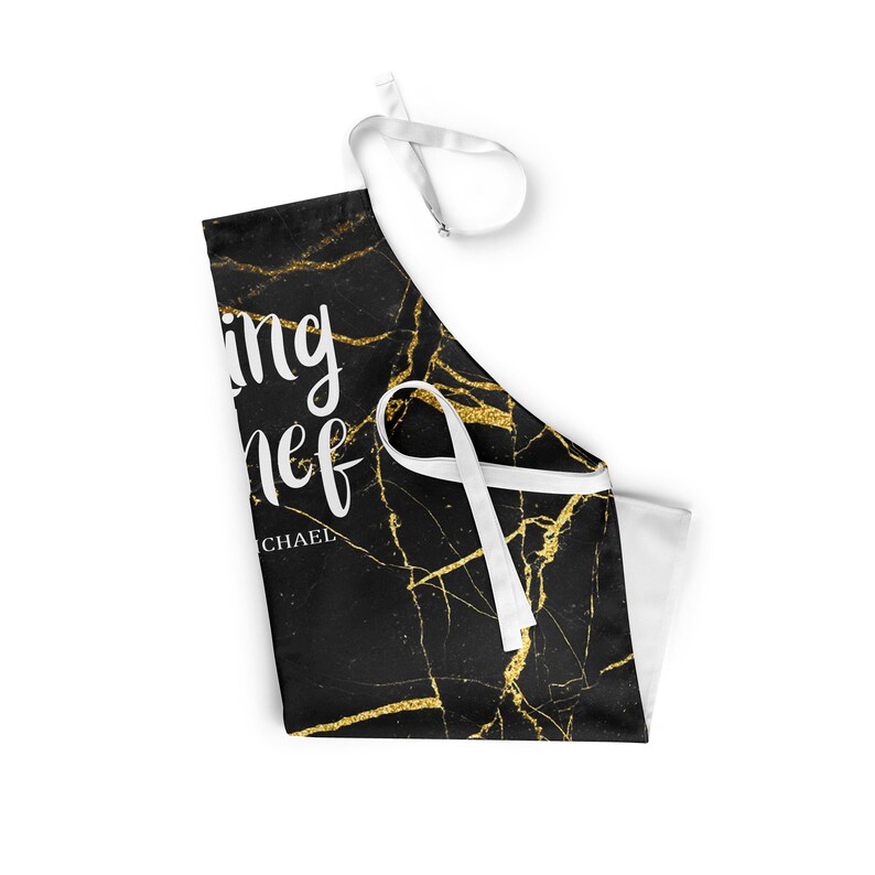Contemporary Kitchen Baking Chef Cook Mum Dad Gift Idea Name King Queen Princess L211 Personalised Apron Personalised Modern Marble Apron