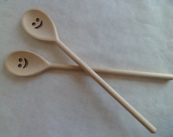 Set of 2  Wooden Carpathian Beech Spoons.