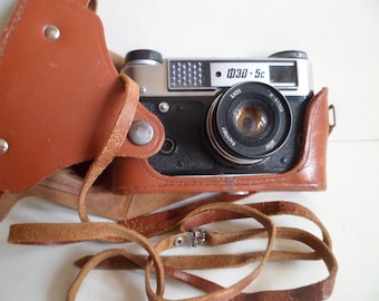 FED- 5 Russian film camera.Retro camera.Soviet camera.