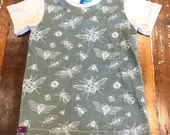 X-ray insects Tshirt tee kids boy girl Handmade clothes neutral unisex