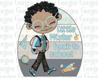 Back to school curly hair boy PNG digital file. Sublimation/Back to school/Boy/Pencils/kids/Digital Download. Not a physical item.