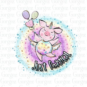 Just magical PNG digital file.  Sublimation/Unicorn/Magical/Pig/Fantasy/Graphic/Digital Download...Not a physical item.
