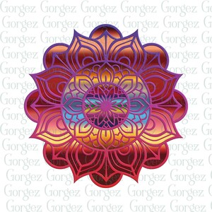 Kleurrijke mandala #2 PNG digitaal bestand voor sublimatie / afdrukken.  Digitale download. Geen fysiek item.